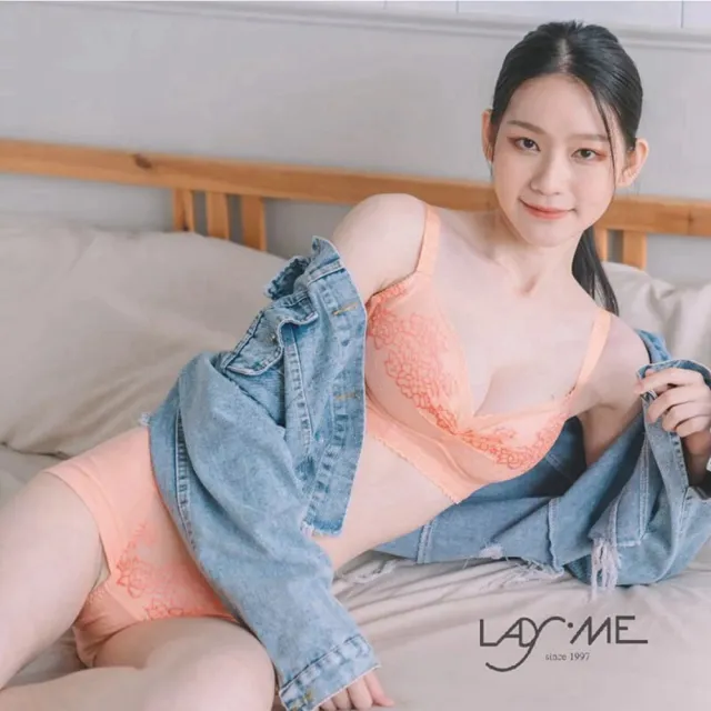 【LadyMe】浪漫花都-珊瑚橘 A-F罩杯(無鋼圈內衣成套)