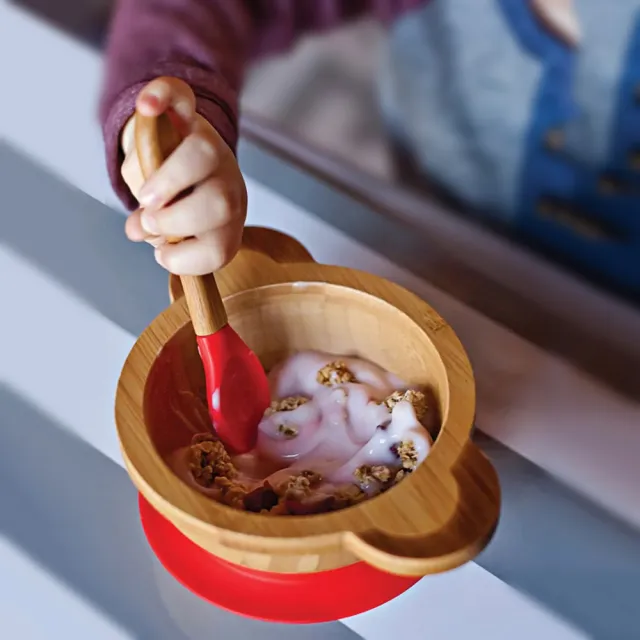 【FOXRUN】美國 幼兒吸盤竹纖維餐碗+湯匙 猴子 / 餐碗 飯碗 盤子 餐盤