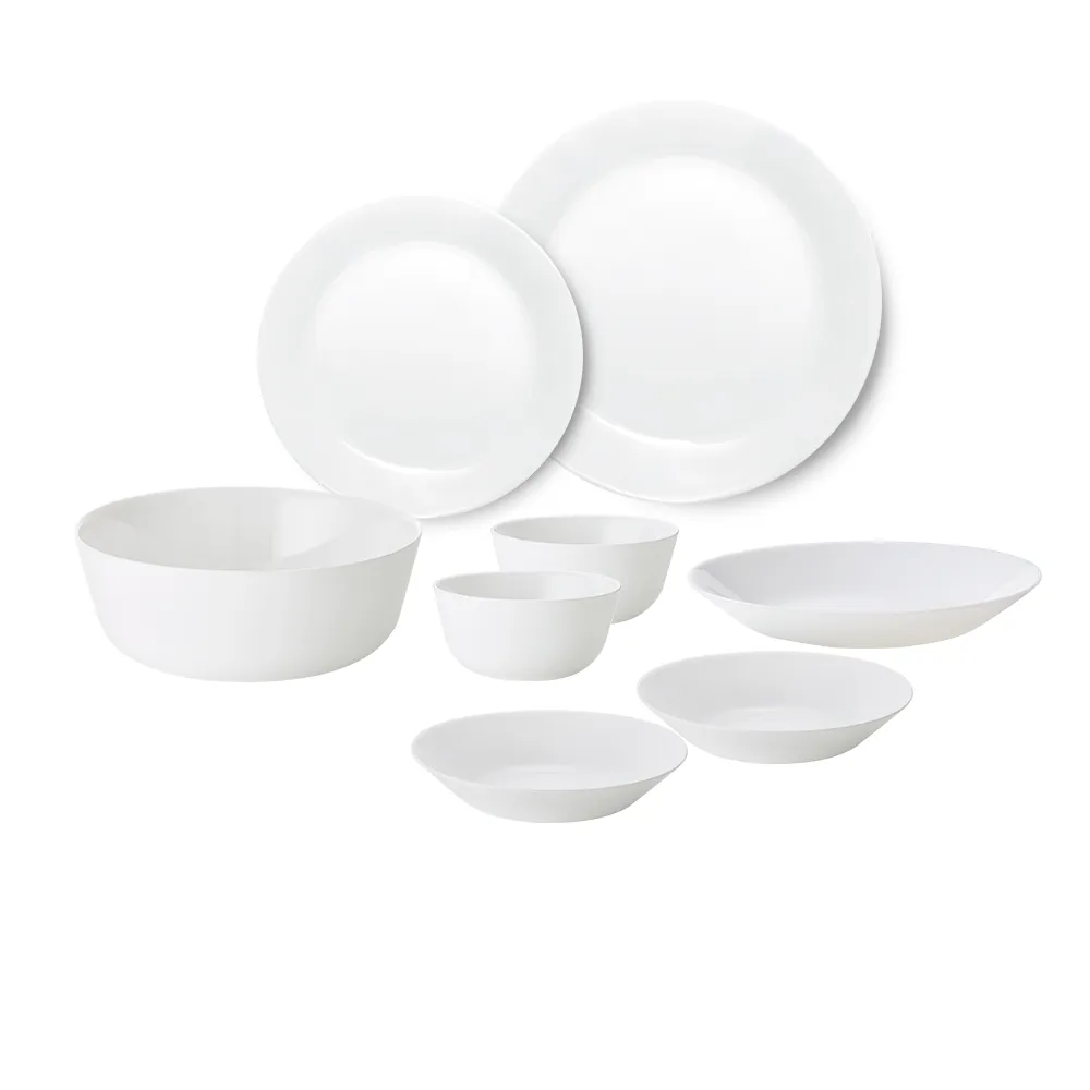 【CorelleBrands 康寧餐具】PYREX 靚白強化玻璃8件式餐具組(H02)