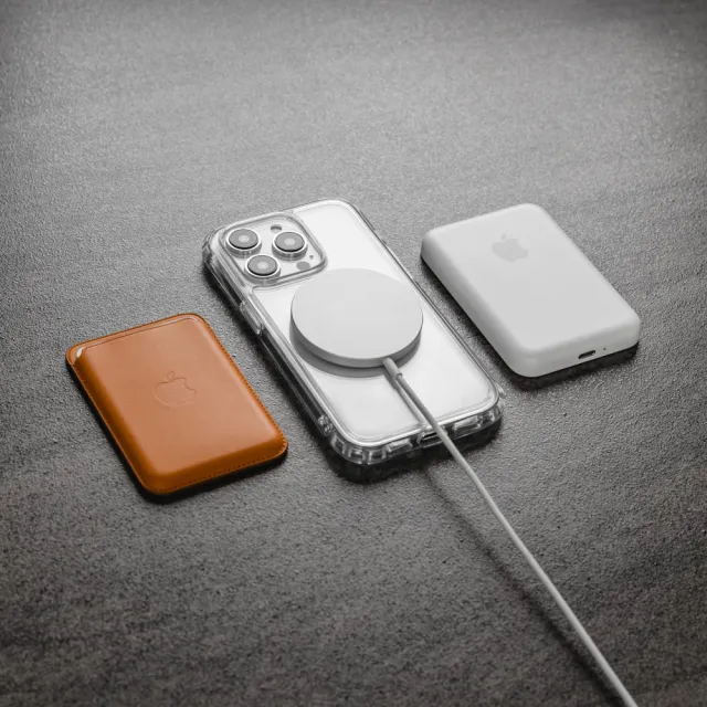 【MAGEASY】iPhone 14 Plus 6.7吋 ATOMS M 磁吸超軍規防摔透明手機殼(磁圈款 吸震升級)