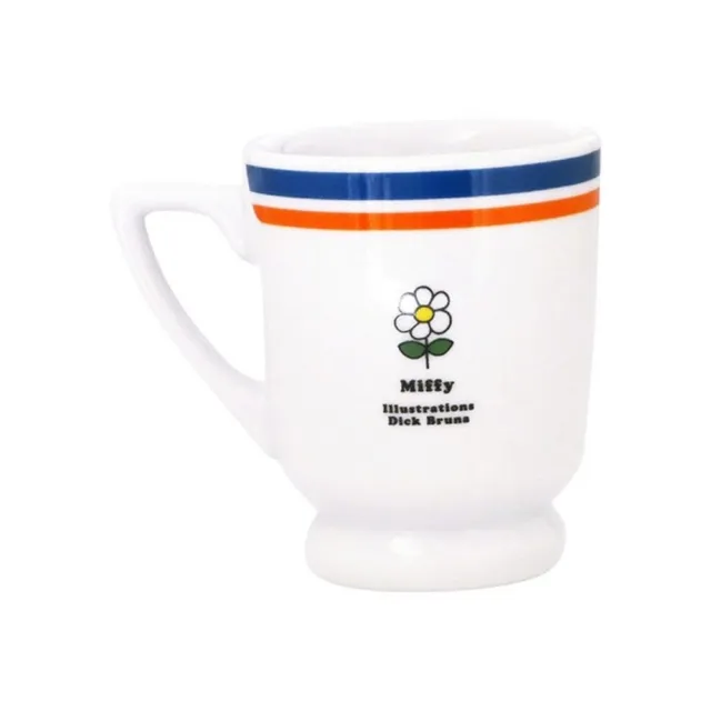 【小禮堂】Miffy 米飛兔 陶瓷咖啡杯 250ml 藍橘 - 喫茶系列(平輸品) 米菲兔