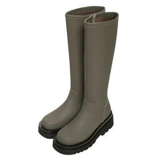 【Ann’S】就是比較瘦-霧面全真皮頂級牛皮輕量厚底及膝長靴5cm(墨綠)