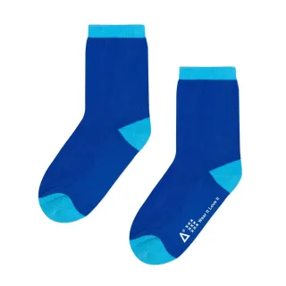 【WARX】玩色拼接中筒童襪-藍(除臭襪/防蚊襪)
