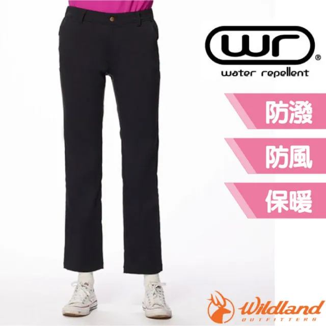 【Wildland 荒野】女 彈性親膚耐磨功能褲.保暖休閒長褲.機能褲(0A92303-54 黑)