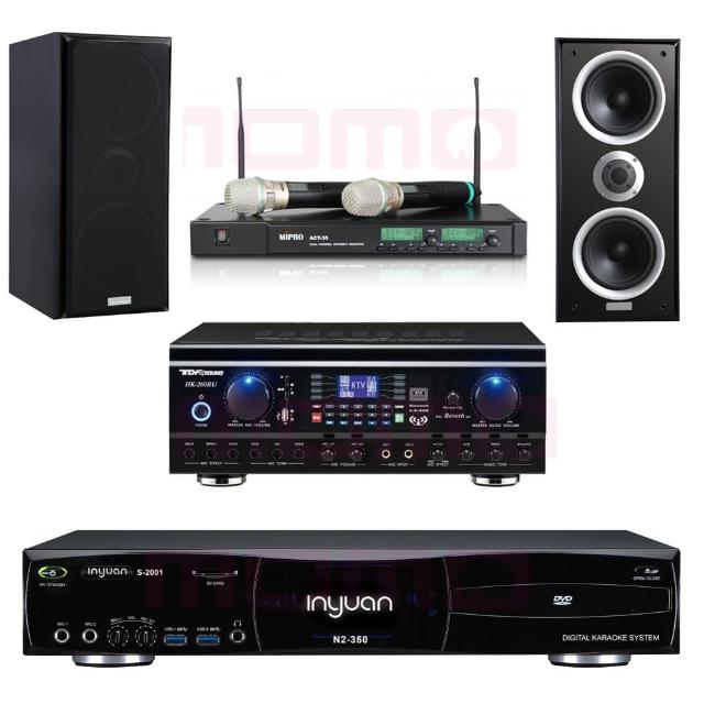 【音圓】S-2001 N2-350+TDF HK-260RU+ACT-35B+W-26B(點歌機4TB+擴大機+無線麥克風+喇叭)