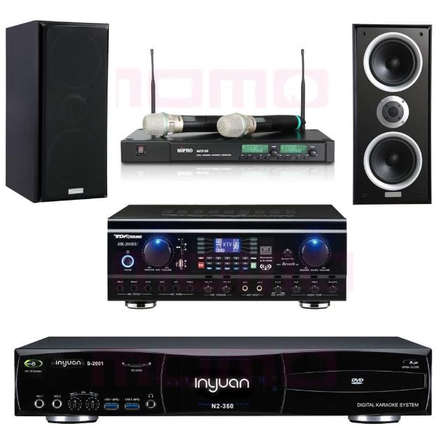 【音圓】S-2001 N2-350+TDF HK-260RU+ACT-35B+W-26B(點歌機4TB+擴大機+無線麥克風+喇叭)