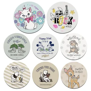 【收納王妃】Disney 迪士尼 綜合系列 軟式珪藻土 吸水 杯墊 2入組 矽藻土(10x10x0.5 辦公室必備)