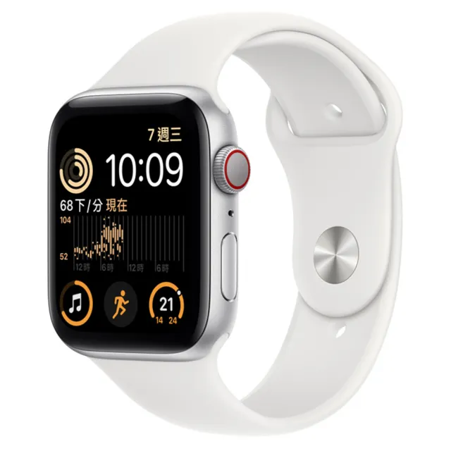 Apple 蘋果 S 級福利品 Apple Watch SE2 LTE 44mm 鋁金屬錶殼搭配運動式錶帶(原廠保固中)