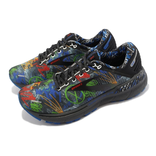 【BROOKS】TAG限定款 Adrenaline GTS 22 男鞋 慢跑鞋 黑 噴漆 腎上腺素(1103661D084)