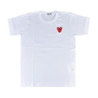【川久保玲】COMME DES GARCONS PLAY川久保玲愛心刺繡LOGO短袖T恤(白)