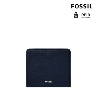【FOSSIL】Logan 真皮RFID防盜短夾-經典藍 SL7829545 出國必備