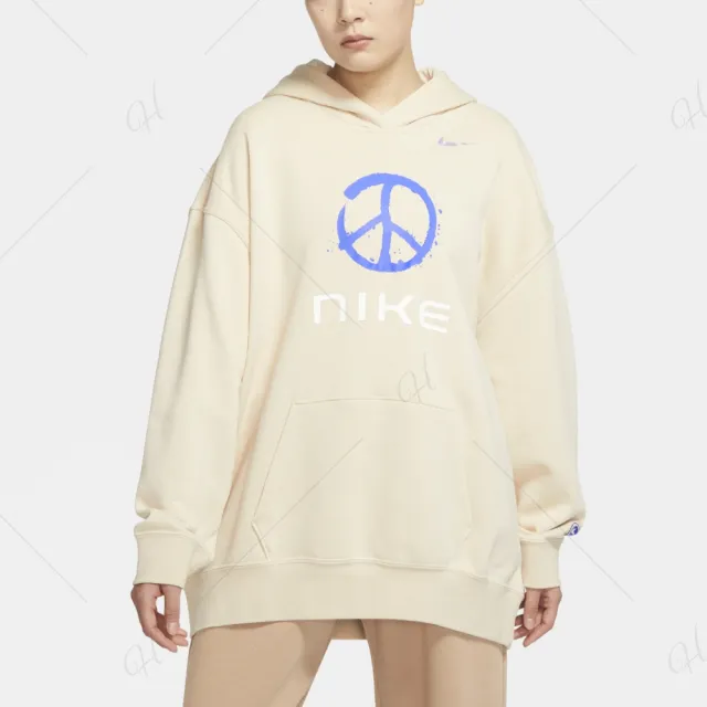 【NIKE 耐吉】上衣 女款 長袖上衣 帽T 運動 SPORTSWEAR 奶茶 FB1823-104
