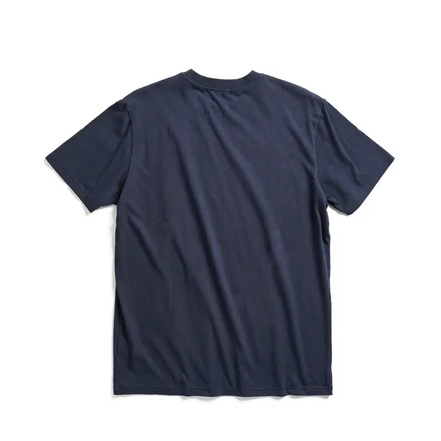 【EDWIN】男裝 網路獨家↘精緻素描LOGO短袖T恤(丈青色)