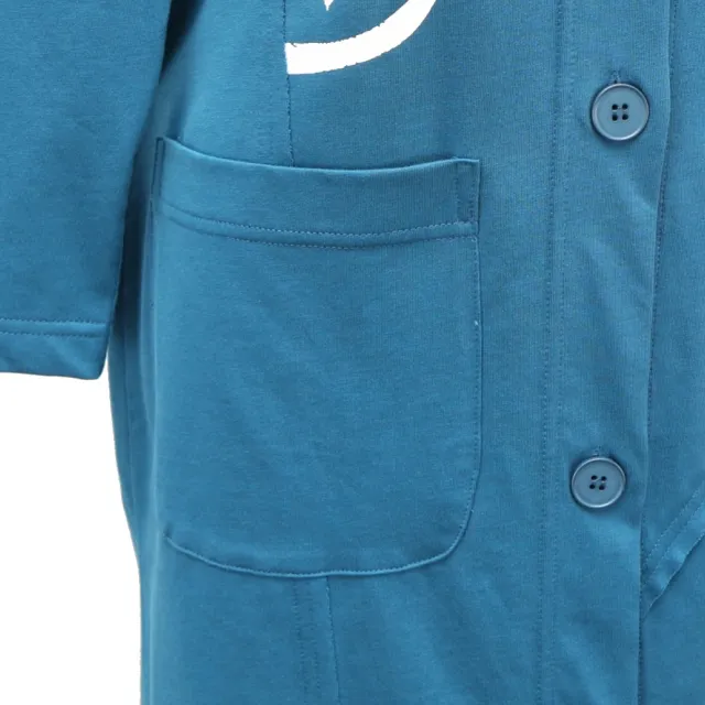 【ICHE 衣哲】Cop.Copine 法國原裝進口高磅棉數字印花長版外套-群青