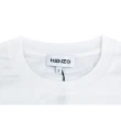 【KENZO】KENZO標籤LOGO大小虎頭印花純棉短袖圓領T恤(女款/白)