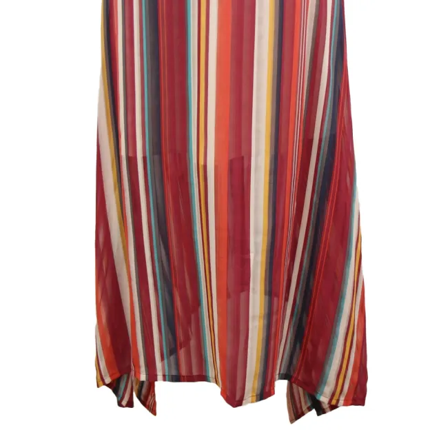 【ICHE 衣哲】Cop.Copine 法國原裝進口V領多彩條紋無袖洋裝