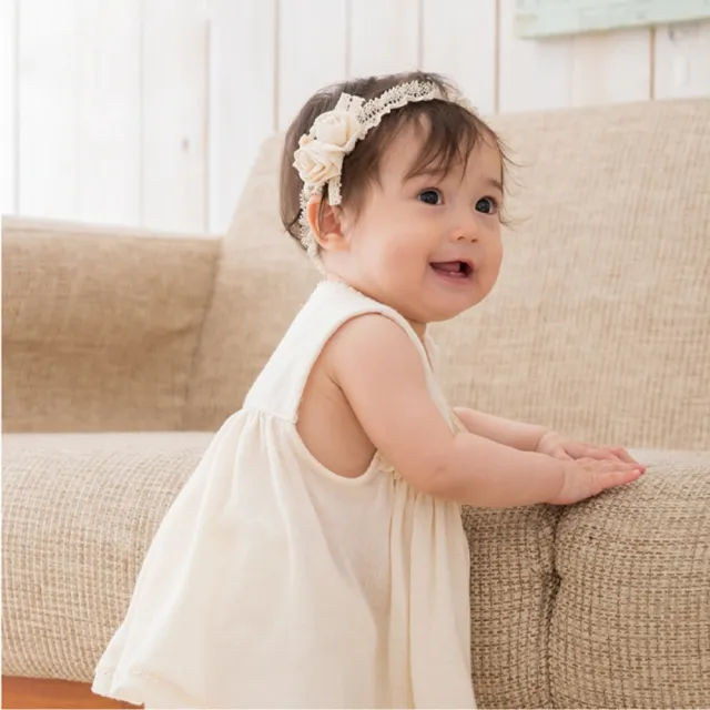 【Amorosa Mamma有機棉】日本製 有機棉 嬰兒髮帶(新生兒 玫瑰 髮飾)