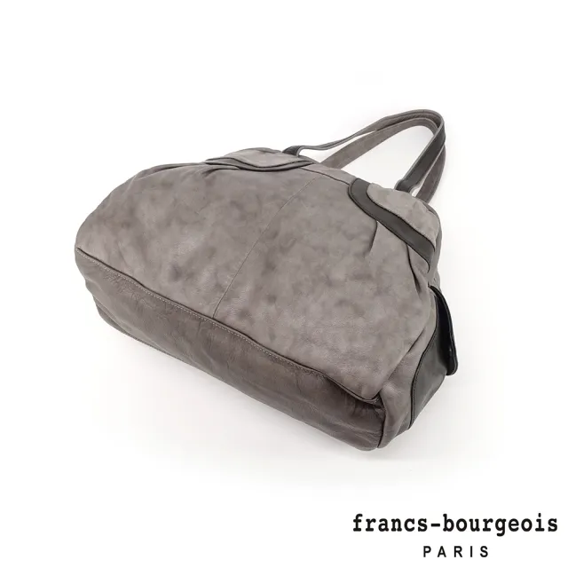 【LouiseC.】雙11 Tree House 法國francs-bourgeois 水洗牛皮 雙插袋肩背真皮保齡球包 2色 配色設計 L-1659