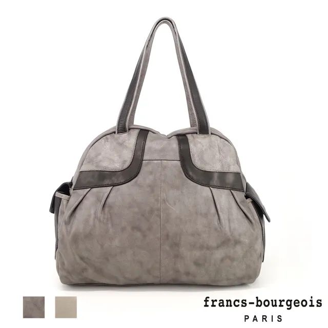【LouiseC.】雙11 Tree House 法國francs-bourgeois 水洗牛皮 雙插袋肩背真皮保齡球包 2色 配色設計 L-1659