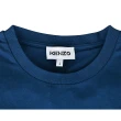 【KENZO】KENZO 草寫字母刺繡LOGO創辦人樣式純棉男士寬鬆短袖T恤(男款/午夜藍x橘)