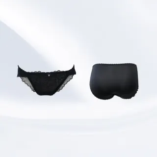 【Swear 思薇爾】迷蝶香系列M-XL蕾絲刺繡低腰三角女內褲(黑色)