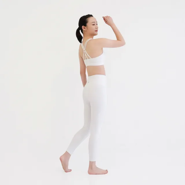 【Mukasa 慕卡莎】DURABLE 提臀美形瑜珈褲 - 簡潔白 - MUK-22931(瑜珈褲、運動褲、九分褲)