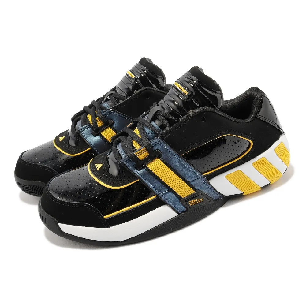 【adidas 愛迪達】籃球鞋 Agent Gil Restomod 男鞋 黑 黃 漆皮  Black Bold Gold(GY6479)