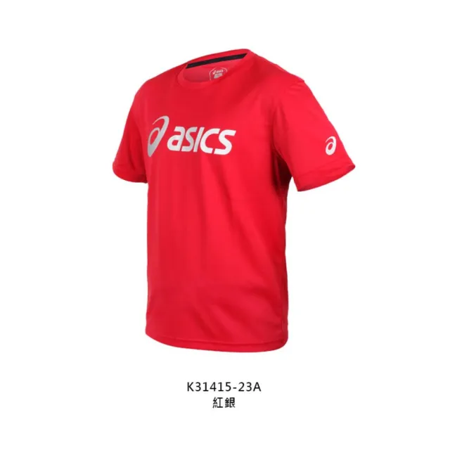 【asics 亞瑟士】男短袖T恤-台灣製 吸濕排汗 上衣 慢跑 路跑 亞瑟士 紅銀(K31415-23A)