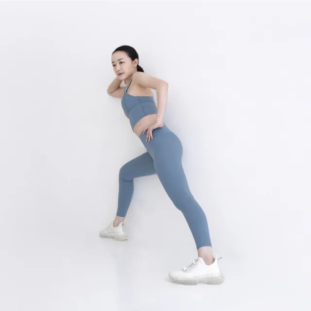 【Mukasa 慕卡莎】DURABLE 提臀美形瑜珈褲 - 霧霾藍 - MUK-22931(瑜珈褲、運動褲、九分褲)