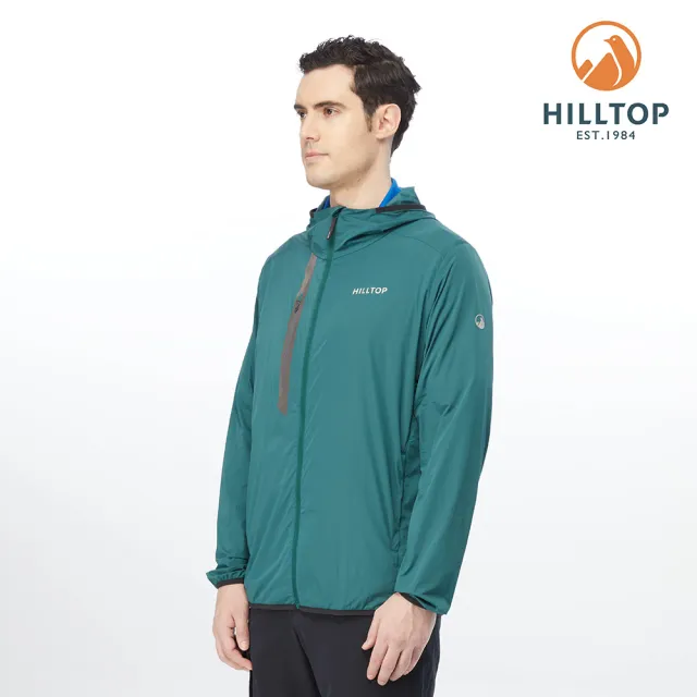 【Hilltop 山頂鳥】Ultra Light Performance 男款輕量超潑水彈性抗UV多口袋連帽外套 PS02XMB0 綠