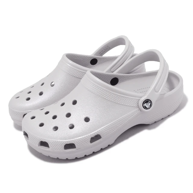【Crocs】布希鞋 Classic Meta Pearl Clog 男女鞋 大氣灰 珍珠 洞洞鞋 克駱格 卡駱馳(2091061FT)