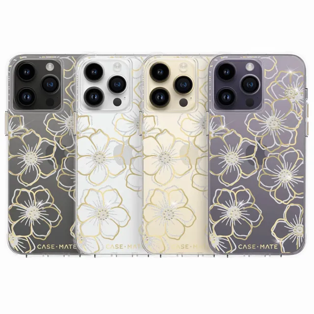 【CASE-MATE】iPhone 14 Pro 6.1吋 Floral Gems 鑽彩花漾環保抗菌防摔保護殼