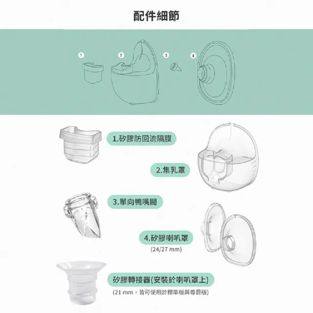 【MOOIMOM 沐伊孕哺】尊爵版電動吸乳器專用配件 鴨嘴閥