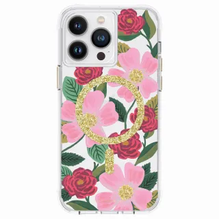 【CASE-MATE】iPhone 14 Pro Max6.7吋Rifle Paper Co. 限量聯名款環保抗菌防摔保護殼MagSafe版-玫瑰花園