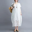 【米蘭精品】連身裙蕾絲洋裝(純色寬鬆輕薄休閒女裙子5色74cs9)