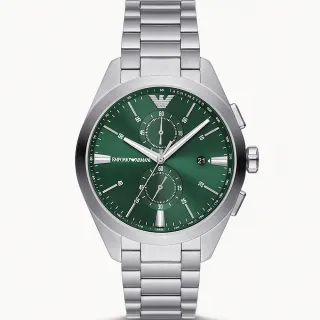 【EMPORIO ARMANI】亞曼尼 紳男三眼計時手錶-43mm 禮物 送禮 推薦(AR11480)