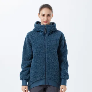 【Hilltop 山頂鳥】Weather Proof Fleece 女款保暖搖粒絨連帽刷毛外套 PH24XFK3 藍綠