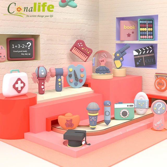 【Conalife】古禮傳承卡通造型寶寶抓周道具10件套裝禮盒組 - 2組(周歲 玩具 生日禮物)