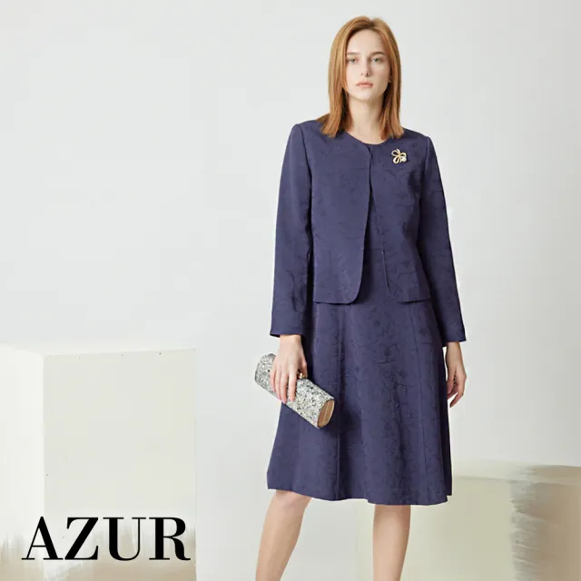 【AZUR】A字傘擺連身短袖洋裝