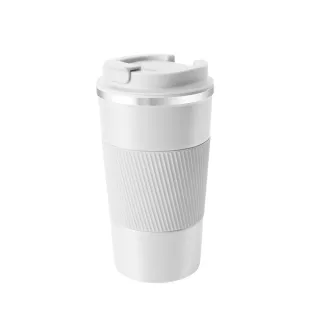 【Go green】食品級304不鏽鋼保溫杯 環保杯 咖啡隨行杯 - 簡約白 / 510ml(保溫瓶)