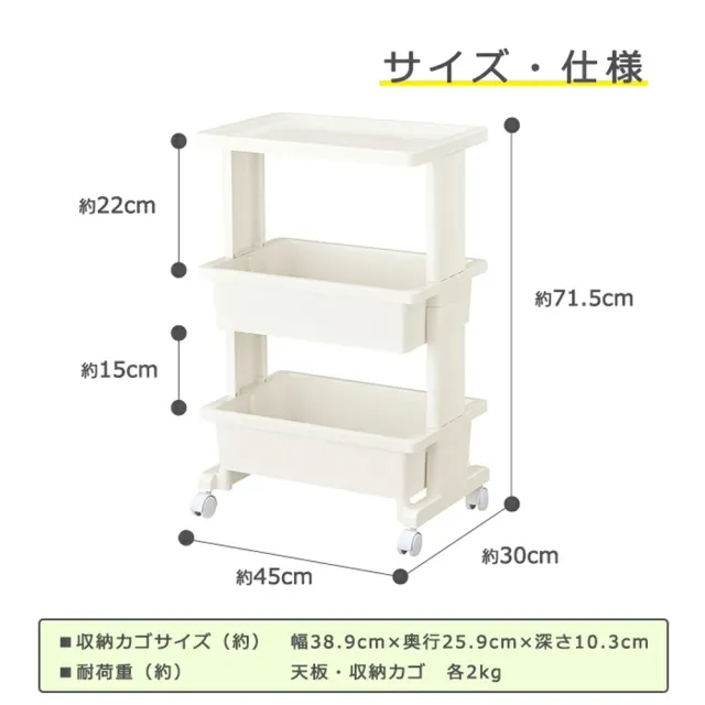 【台隆手創館】日本製LiSE馬卡龍矮形三段隙縫櫃/收納推車