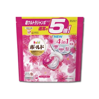【日本P&G】4D炭酸機能去污強洗淨洗衣凝膠球-牡丹花香60顆/粉紅袋(洗衣機槽膠囊精粉劑平輸品)