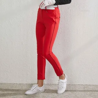 【GoPlayer】女彈性高爾夫長褲-紅(高爾夫長褲 彈性透氣 運動休閒長褲)