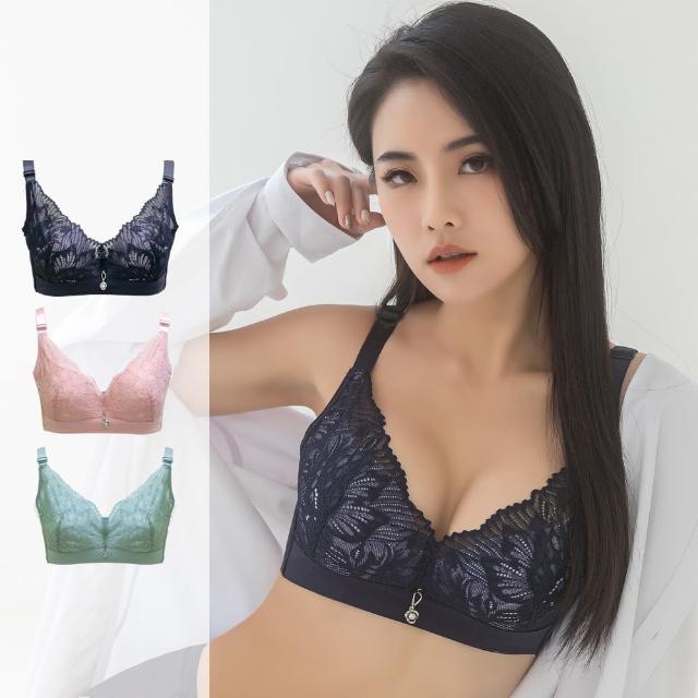 【尚芭蒂】3件組 大罩杯軟鋼圈內衣B-E全包覆紓壓無痕蕾絲內衣/B.C.D.E罩