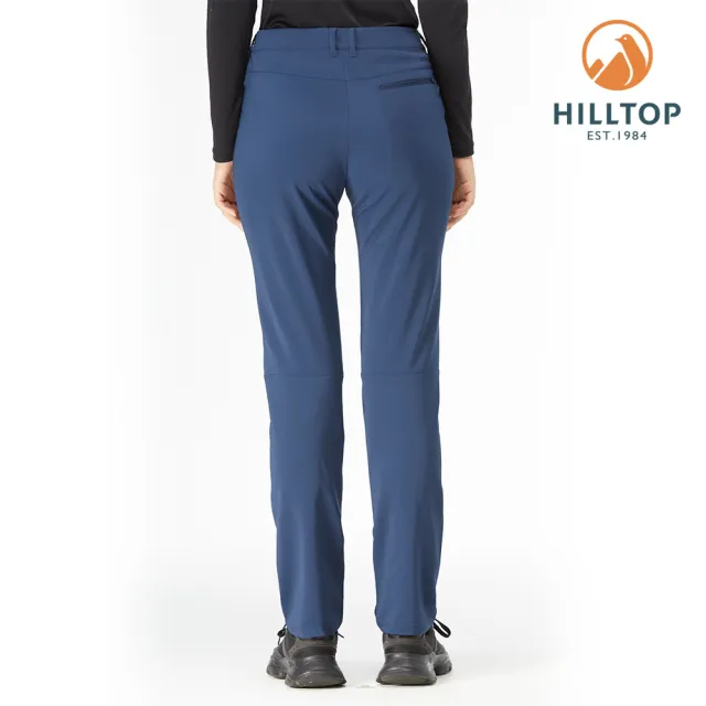 【Hilltop 山頂鳥】女款超潑水彈性保暖長褲H31FM8藍