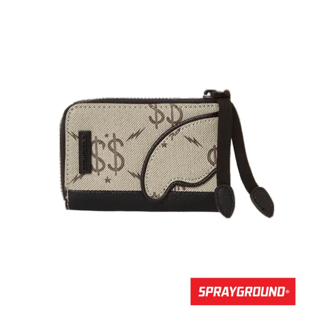 【SPRAYGROUND】THE GETAWAY WALLET 雙倍美金拉鍊零錢包(灰色)