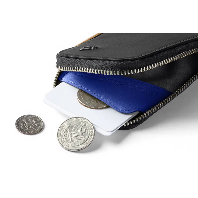 【Bellroy】小錢包 卡片收納包 拉鍊包 零錢包 優質環保皮革(外灰/內鈷藍)