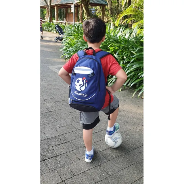 【開學季】運動網袋後背包 足球包 足球袋 球袋 鞋袋 運動袋 運動背包 學生書包(法國藍/巴西綠)