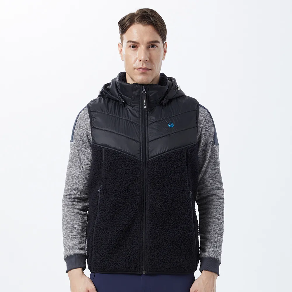 【Hilltop 山頂鳥】Cross-Country Fleece 男款保暖搖粒絨刷毛背心 PH25XMA0 深藍