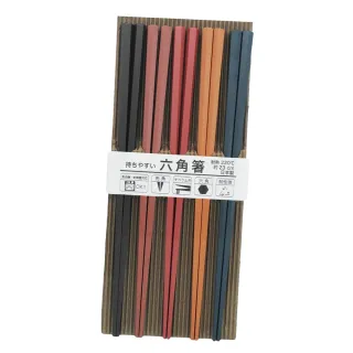 日本製六角筷-5色-5雙入X2包組(日本筷子)